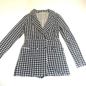 Almost Famous Houndstooth Black White Romper